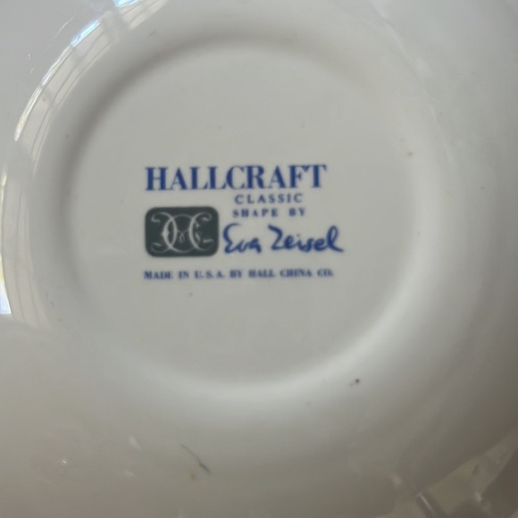 3 Hall Hallcraft Eva Zeisel Bouquet Bread & Butter Oval Plate + Teacup & Saucer - Picture 15 of 15